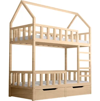 Dětská postel Patrová postel domeček 160x80 100% DŘEVO