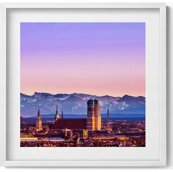 Obraz Dekorace obraz s grafikou v krásném rámu Německé Alpy v Mnichově 50x50 cm