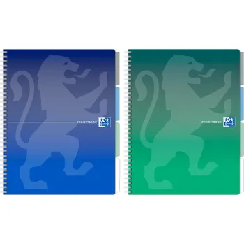 Sešit Blok spirálový Oxford Projectbook A4, 80 listů, čtverečkovaný, mix