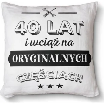 Polštář Foto polštář s potiskem 40x40 - 40 let a stále z originálních dílů
