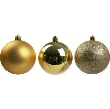 Vánoční dekorace Zlaté vánoční vánoční baňky 6 ks 8 cm nerozbitné