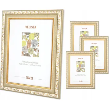 Obraz Béžový starožitný ozdobný rámeček na fotografie 15x21 v barokním stylu, sada 4 kusů