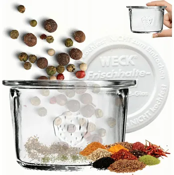 Sklenice Zavařovací Sklenice Weck 80ml na zavařeniny víčko z tepelně odolného plastu, PLÍSNĚ, 1 Ks ODOLNÉ