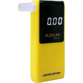 Alkohol tester Elektrochemický alkohol tester Alcolife Free žlutý