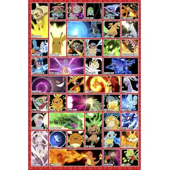 Plakát GB eye Maxi Plakát Pokémon Moves, postavy, 91,5 × 61 cm BH259