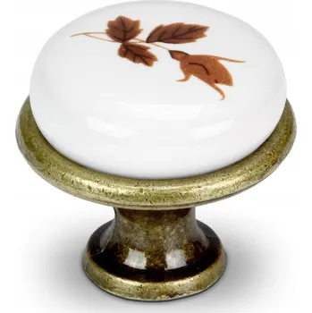 Nábytkové kování NÁBYTEKOVÁ KNOFLÍK NA SKŘÍŇKU NÁBYTKOVÁ ÚCHYTKA PORCELÁN SE VZOREM ANTIK