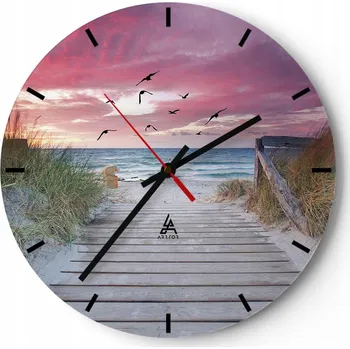 Hodiny Velké nástěnné hodiny na zeď 40x40 Krajiny Skleněné hodiny Kulatý Tiché