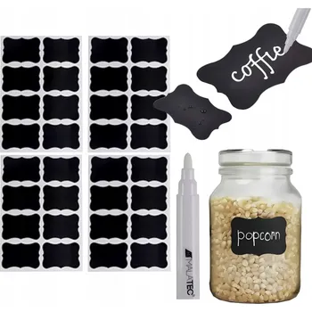 Speciální papír Samolepicí etiketa černá 32 ks s bílým fixem