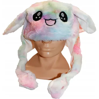 Čepice SVÍTÍCÍ ČEPICE DUHOVÁ S NAFUKOVACÍMA UŠIMA A PUMPIČKOU E1871 EMAJ