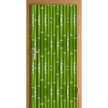 Fototapeta Samolepicí samolepka na dveře ze zeleného bambusu