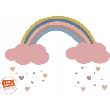 Samolepící dekorace Nálepky na zeď pro děti – duha, obláčky, srdíčka