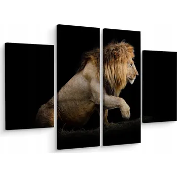 Obraz Čtyřdílný obraz Divoká kočka Lev Příroda 3D 200x150