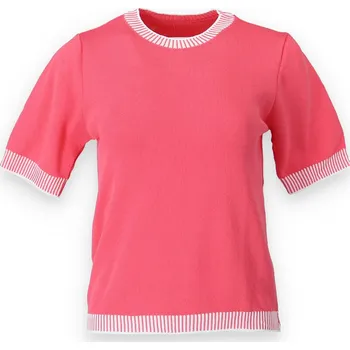 Dámský svetr Elegantní svetřík kr. rukáv 24001 Latino Paris barva: červená-korálová