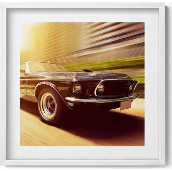 Obraz Ozdobný nástěnný obraz v rámu Klasické auto za jízdy 50x50 cm