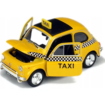 autíčko Welly Fiat Nuova 500 Taxi 1:24 Kovový Model