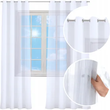 Záclona HOTOVÁ ZÁCLONA 145x240 VOÁL ZÁVĚS OKA bílá 145x240 cm