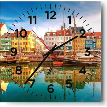 Hodiny Nástěnné hodiny do obýváku 40x40 Krajina Bezhluczne Skleněné hodiny Tiché