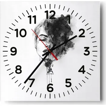 Hodiny Nástěnné hodiny do obýváku 40x40 Žena Bezhluké hodiny na skle Tiché