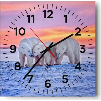 Hodiny Nástěnné hodiny do obýváku 40x40 Zvířata Bezhluczne Skleněné hodiny Tiché