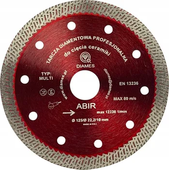 Řezný kotouč DIAMANTOVÝ KOTOUČ 125 MM ŘEZÁNÍ GRESU DIAMES ABIR