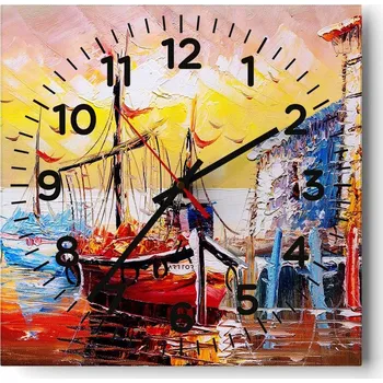 Hodiny Nástěnné hodiny do obýváku 40x40 Krajina Bezhluczne Skleněné hodiny Tiché