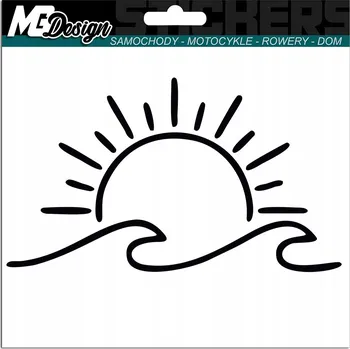 Samolepicí dekorace na vozidlo SAMOLEPKA na auto VLNA SLUNCE WAVE SUN 9x15