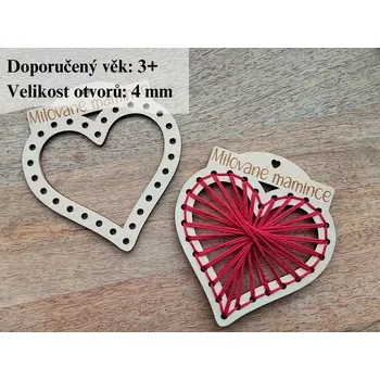 Dřevěné srdíčko na vyšití - 12 x 10 cm - MILOVANÉ MAMINCE