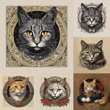 Sada podtácků pod hrnek s kočkami 6 ks PORTRETY | Podložky pod hrnky s kočkami