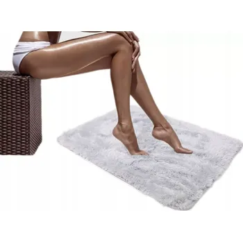 Koupelnová předložka Koupelnová předložka plyšová protiskluzová stříbrná 80x120cm