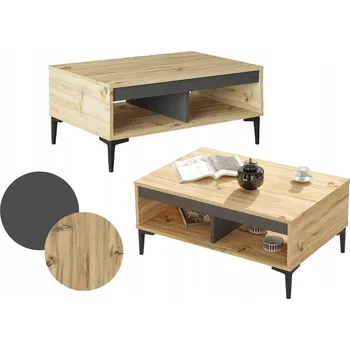 Konferenční stolek Konferenční stolek HowHomely obdélníkový 90 x 60 x 40,6 cm dub, šedý