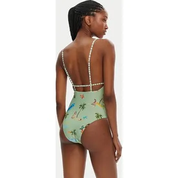 Dámské plavky Seafolly Jednodílné plavky Isla Palm 11071-216 Zelená 12