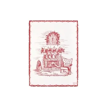 Utěrka Kuchyňská utěrka s vánočním motivem – Krb III