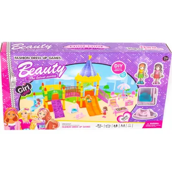 Doplněk pro panenku DĚTSKÉ HŘIŠTĚ PRO PANENKY MINI FIGURKY NÁBYTEK