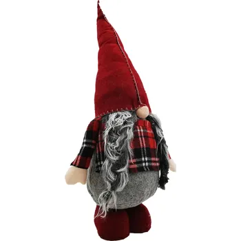 Vánoční dekorace Vánoční skřítek ELFIE 60 cm II červený/šedý