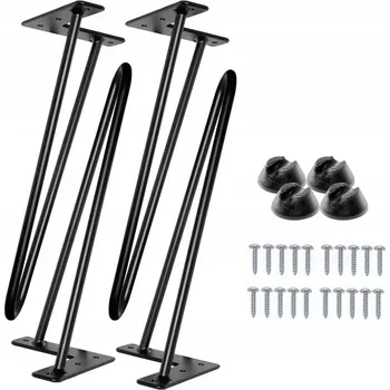 Stolová podnož Kovové NOŽIČKY NOHY ke stolu stolku lavici Hairpin legs DIY 41 cm fi10