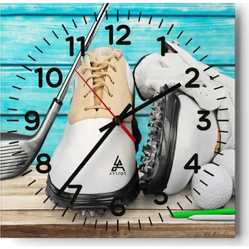 Hodiny Nástěnné hodiny do obýváku 40x40 Golf Tiché hodiny na skle Stylové Bezhlučné