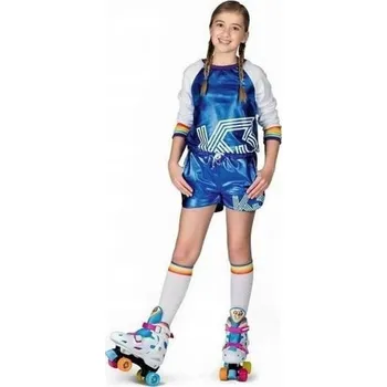 Karnevalový kostým KOSTÝM ROLERKA DISCO KOMBINEZON MODRÉ ROLKY 116