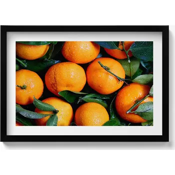 Obraz Dekorativní nástěnný obraz v černém rámu do obýváku Ovoce pomeranče 60x40 cm