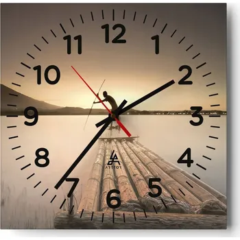 Hodiny Nástěnné hodiny do obýváku 40x40 Krajina Bezhluczne Skleněné hodiny Tiché