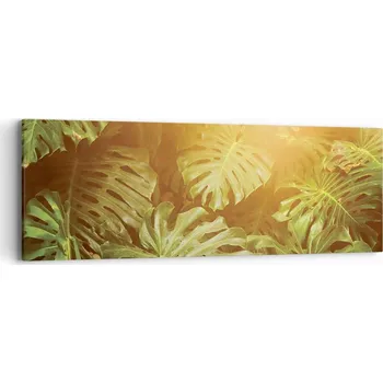 Obraz Obraz na plátně do obýváku, ložnice 90x30 monstera foto obrazy na zeď