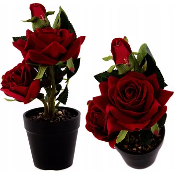 umělá květina Růže v květináči UMĚLÁ KVĚTINA RŮZNÉ BARVY