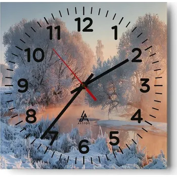 Hodiny Nástěnné hodiny do obýváku 40x40 Krajina Bezhluczne Skleněné hodiny Tiché