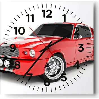 Hodiny Kuchyňské nástěnné hodiny 30x30 Automoto Skleněné hodiny do obýváku Tiché