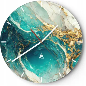 Hodiny Velké nástěnné hodiny 40x40 Abstrakce Skleněné hodiny Kulatý Tiché