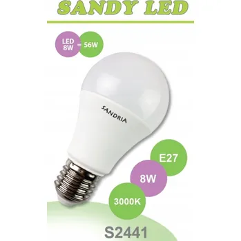 Žárovka SANDRIA LED žárovka E27 S2441 SANDY LED E27 A60 8W SMD 3000K