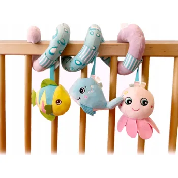 Spirálová hračka na kočárek pastelová, série Ocean