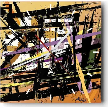 Hodiny Velké nástěnné hodiny 40x40 Abstrakce Skleněné tiché hodiny