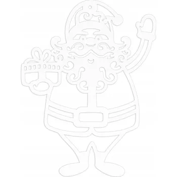 Vánoční dekorace Bílá Závěsná Dekorace Mikuláš Vánoční ozdoba na stromeček