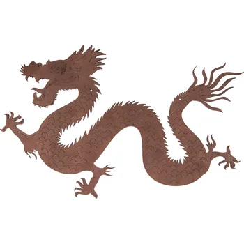 Obraz DŘEVĚNÝ DRAK dekorace na zeď 60cm ořech EKO