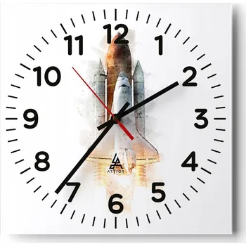 Hodiny Nástěnné hodiny do obýváku 40x40 Kosmos Bezhluczne Skleněné hodiny Tiché